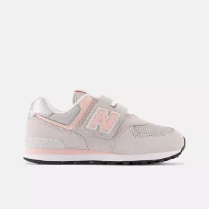 574 Core Hook & Loop Sneaker (Rain Cloud   Pink Haze)