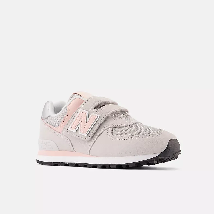 574 Core Hook & Loop Sneaker (Rain Cloud   Pink Haze)