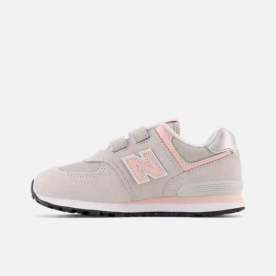 574 Core Hook & Loop Sneaker (Rain Cloud   Pink Haze)