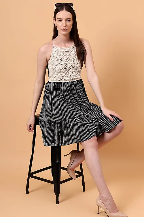Ajoobaa Boho "Vintage" Cross Back Short Dress