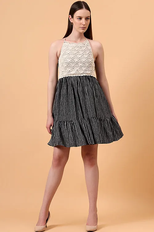 Ajoobaa Boho "Vintage" Cross Back Short Dress