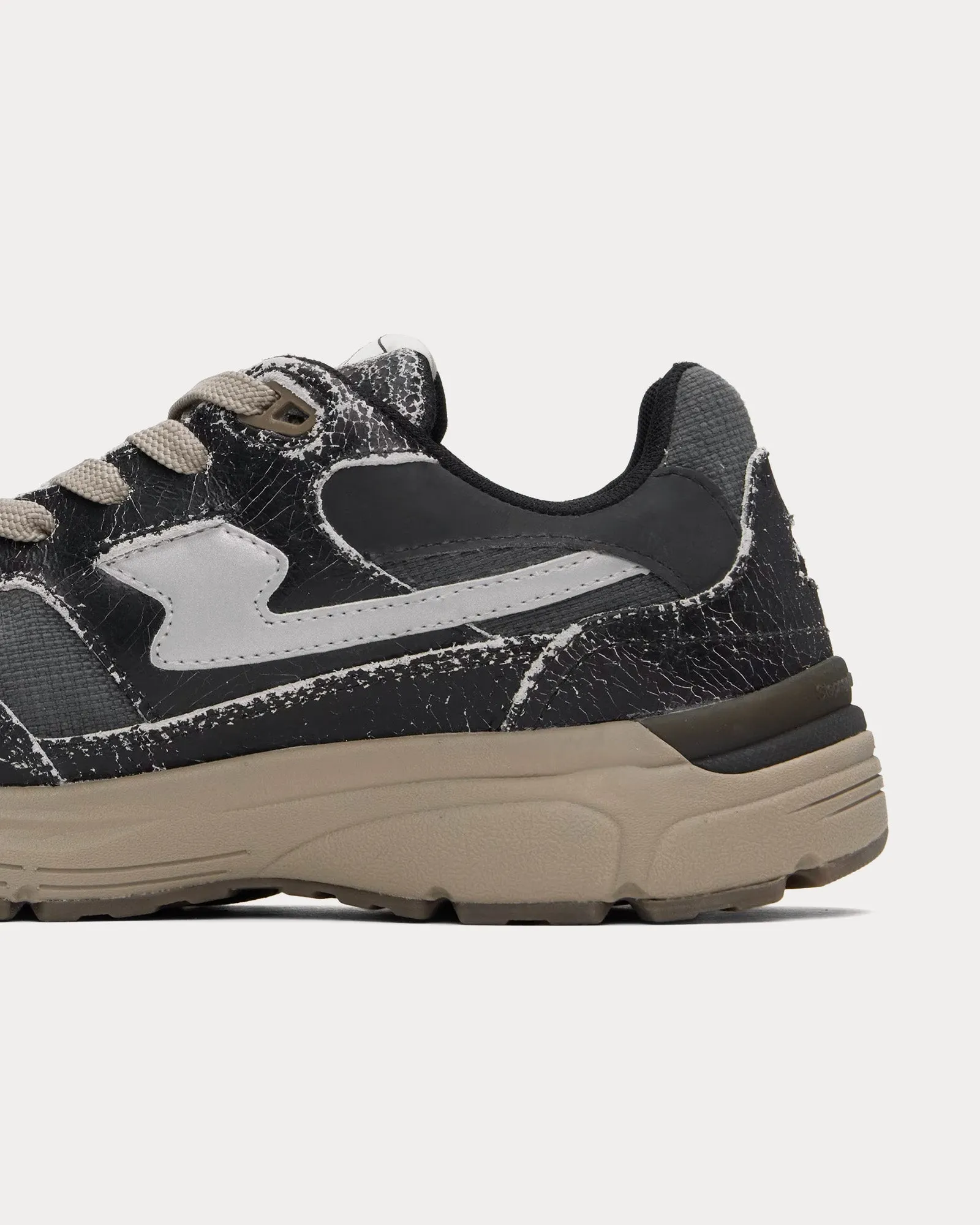 Amiel S-Strike Geo-Merged Cordura Black Low Top Sneakers