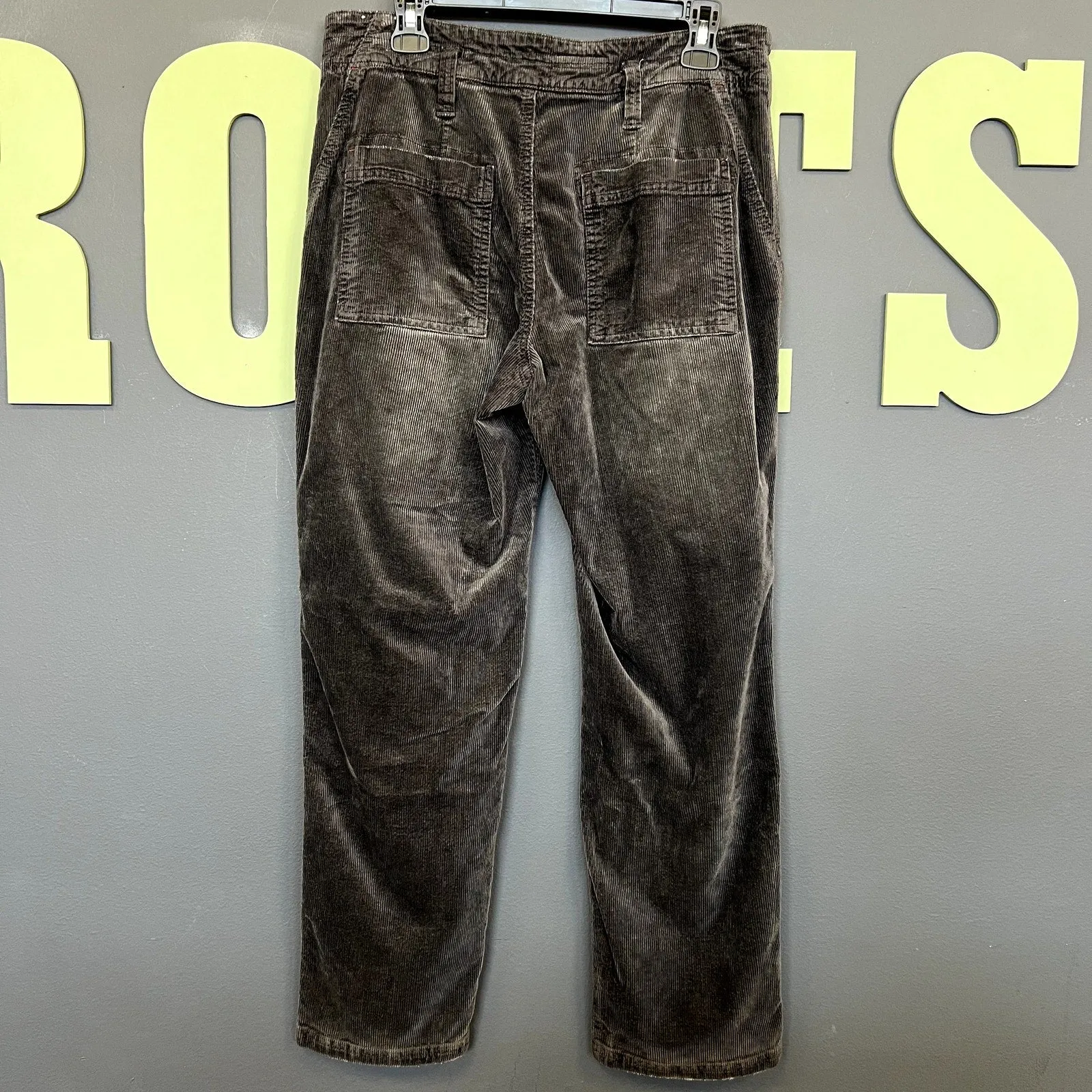 Anthropologie Pilcro The Wanderer Black Corduroy Utility Jeans Size 30