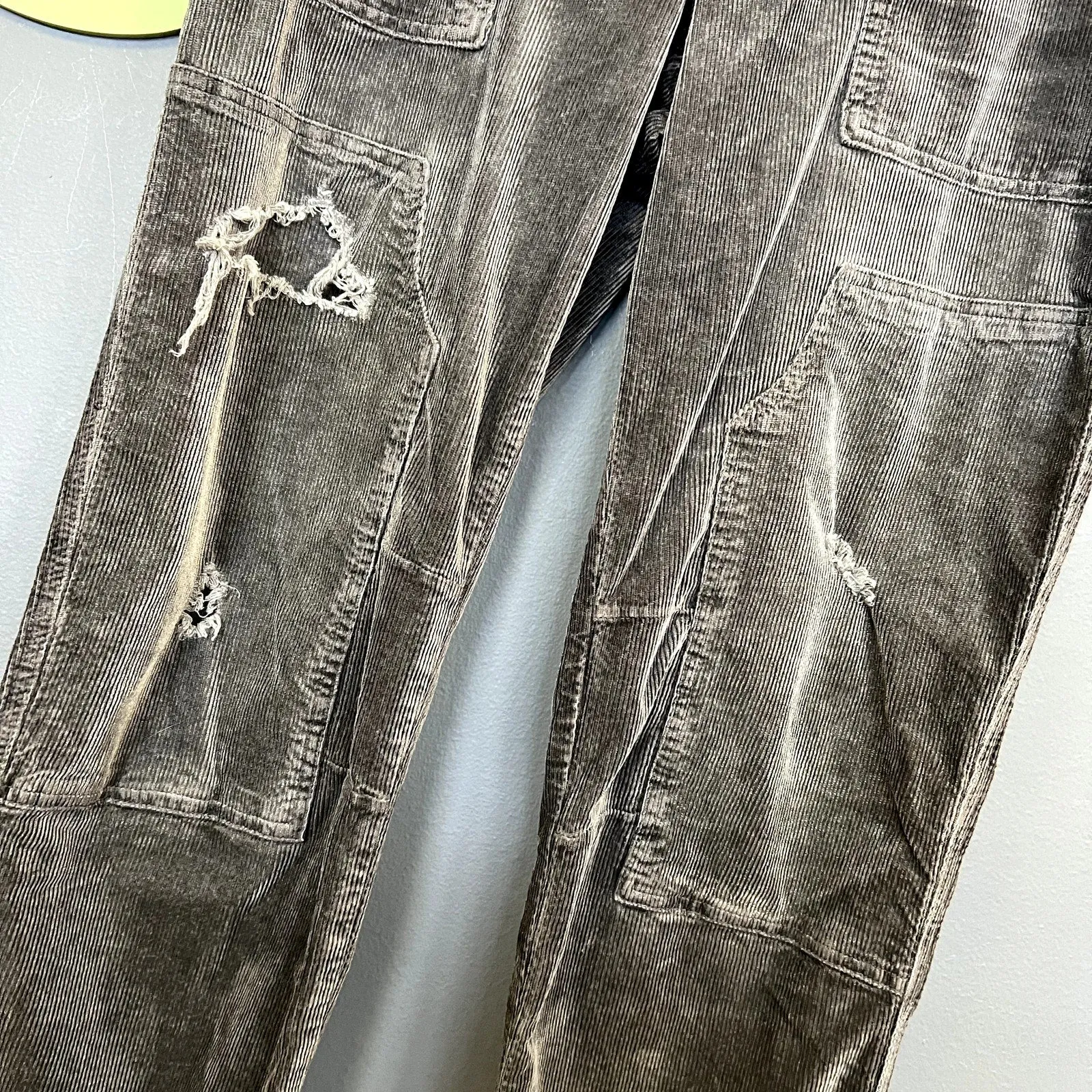 Anthropologie Pilcro The Wanderer Black Corduroy Utility Jeans Size 30