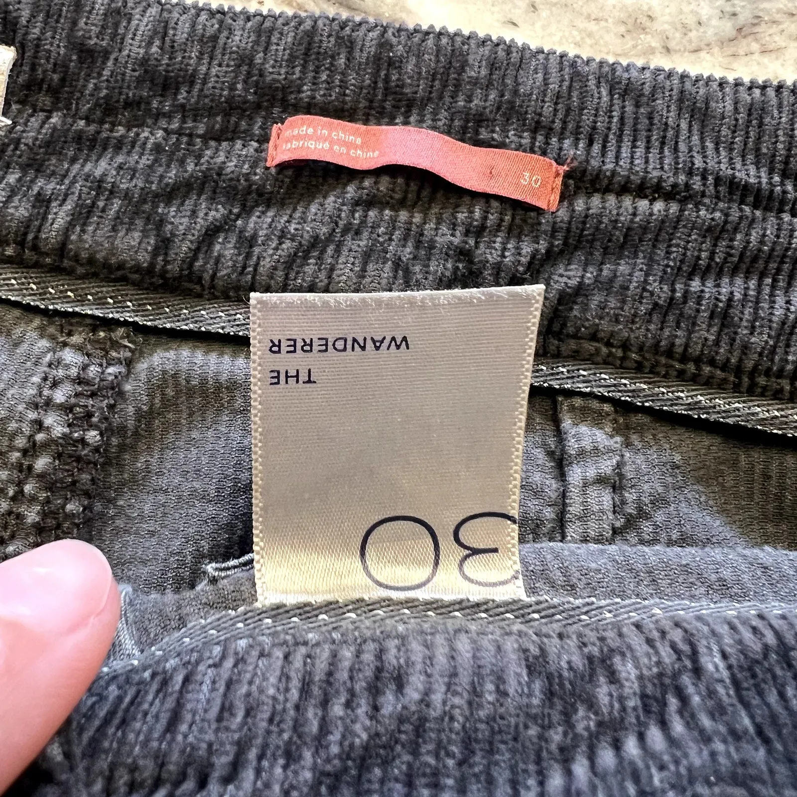 Anthropologie Pilcro The Wanderer Black Corduroy Utility Jeans Size 30