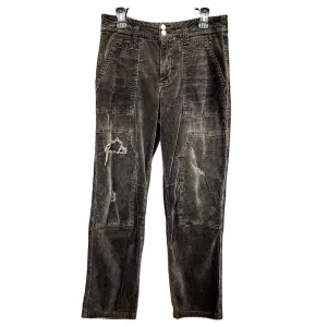 Anthropologie Pilcro The Wanderer Black Corduroy Utility Jeans Size 30