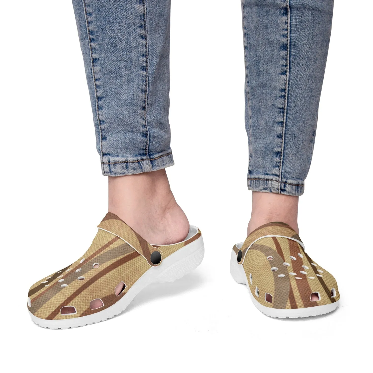 Autumn Stripes  All Over Printed Clogs