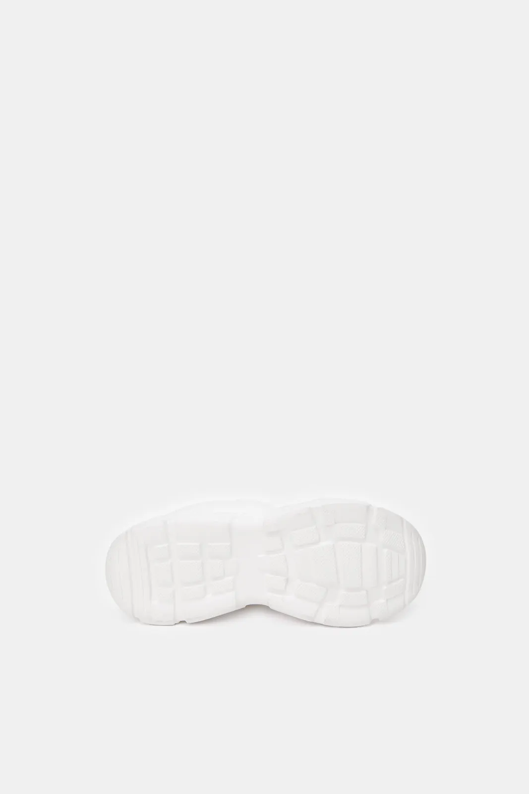 Boys White Material Block Chunky Sneakers