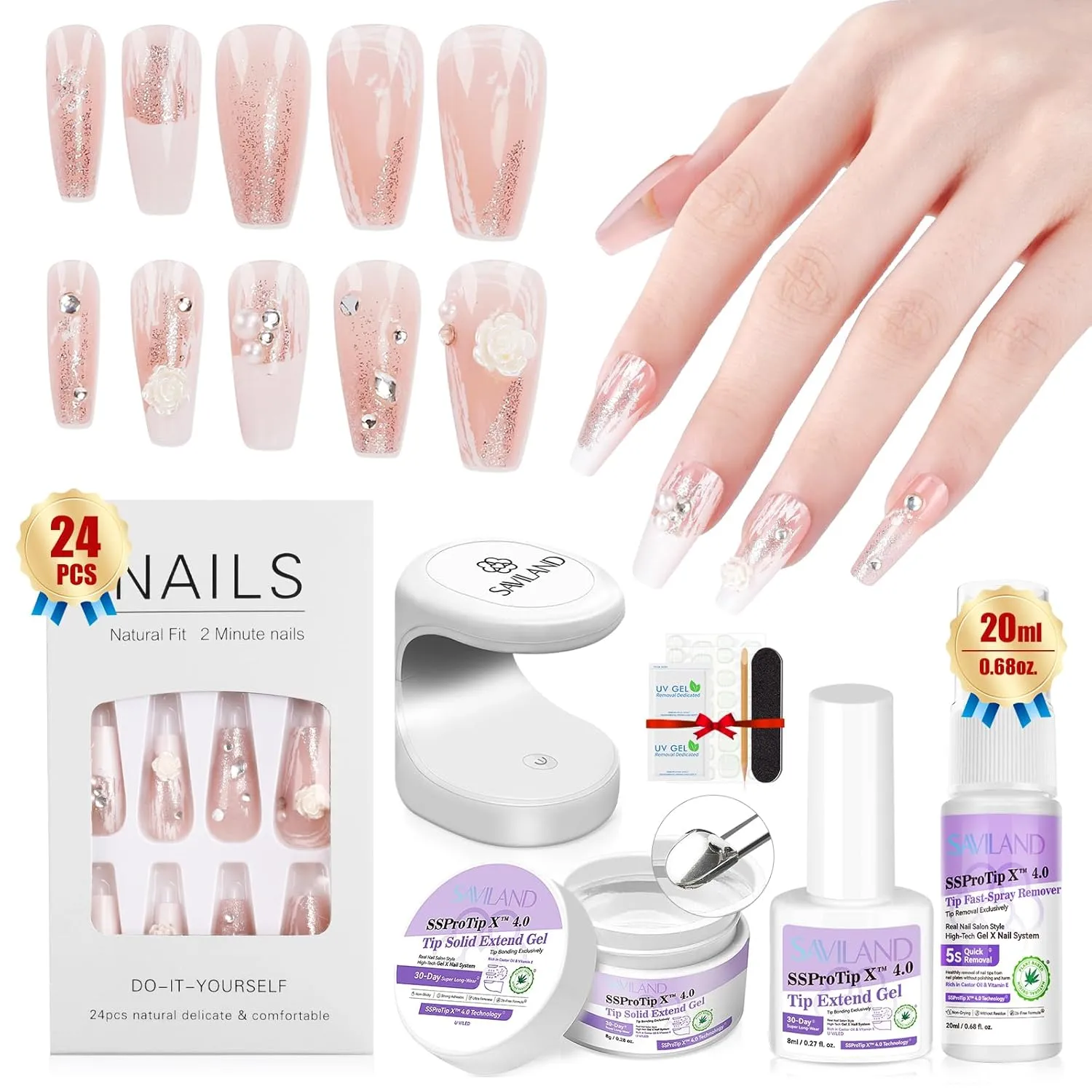 Bride Press On Nails Easy Kit