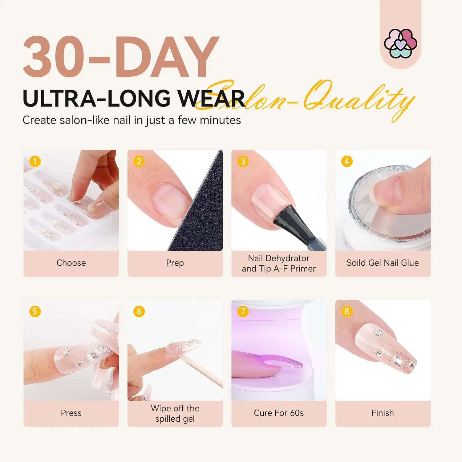 Bride Press On Nails Easy Kit