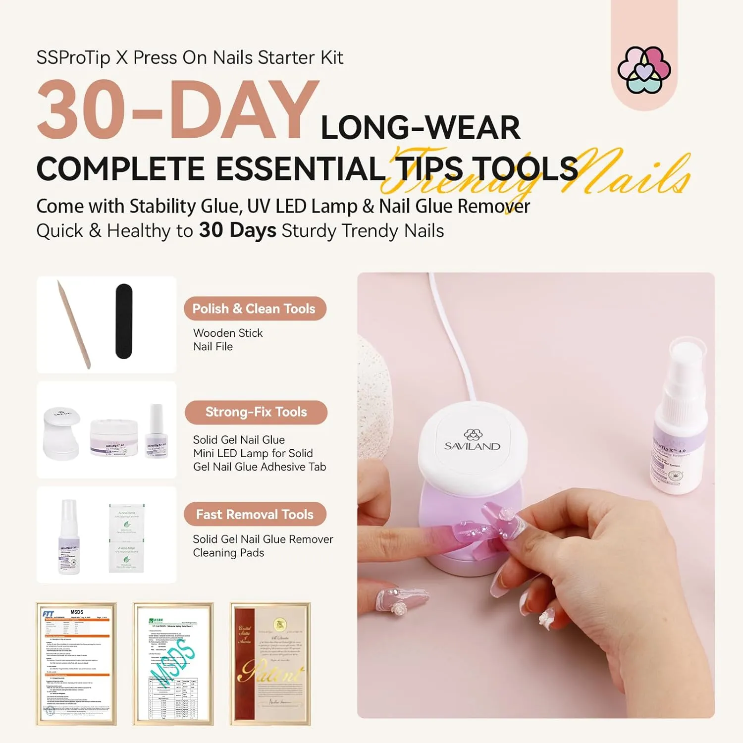 Bride Press On Nails Easy Kit