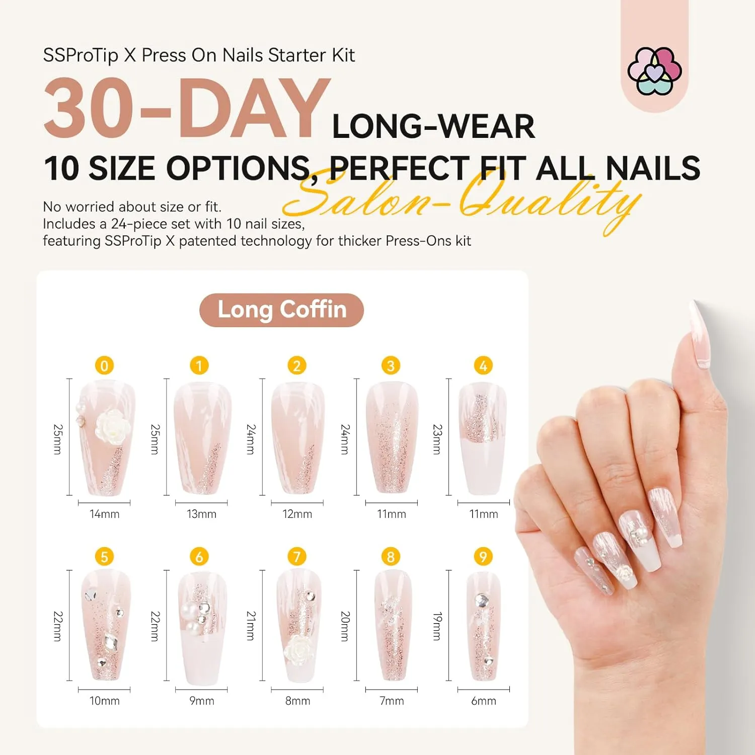 Bride Press On Nails Easy Kit