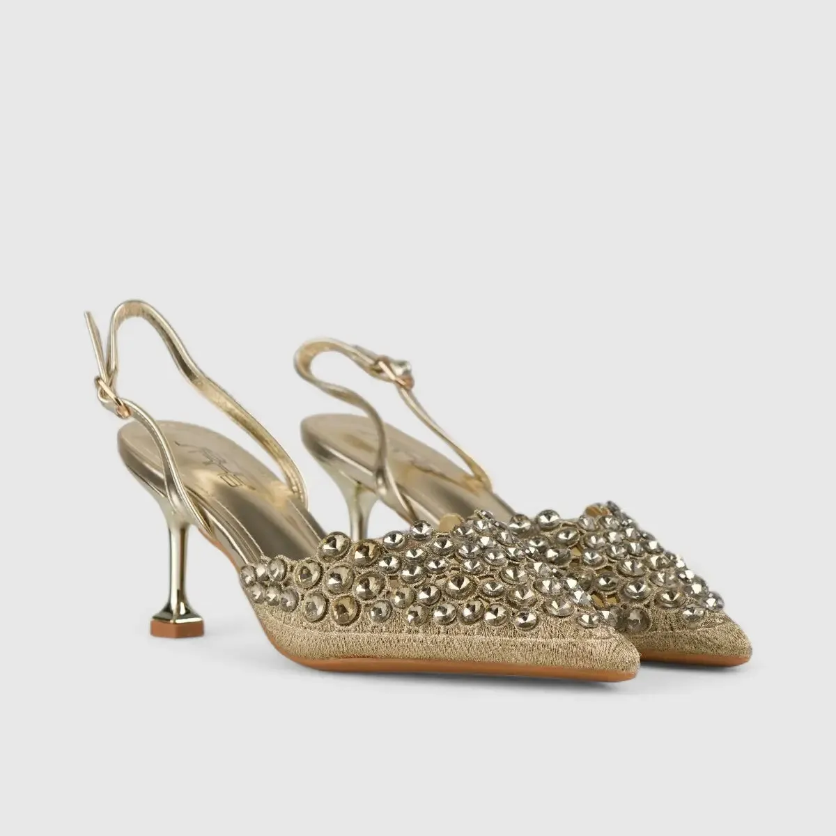 Bulbul Evening Slinback Short Heel Gold LI009