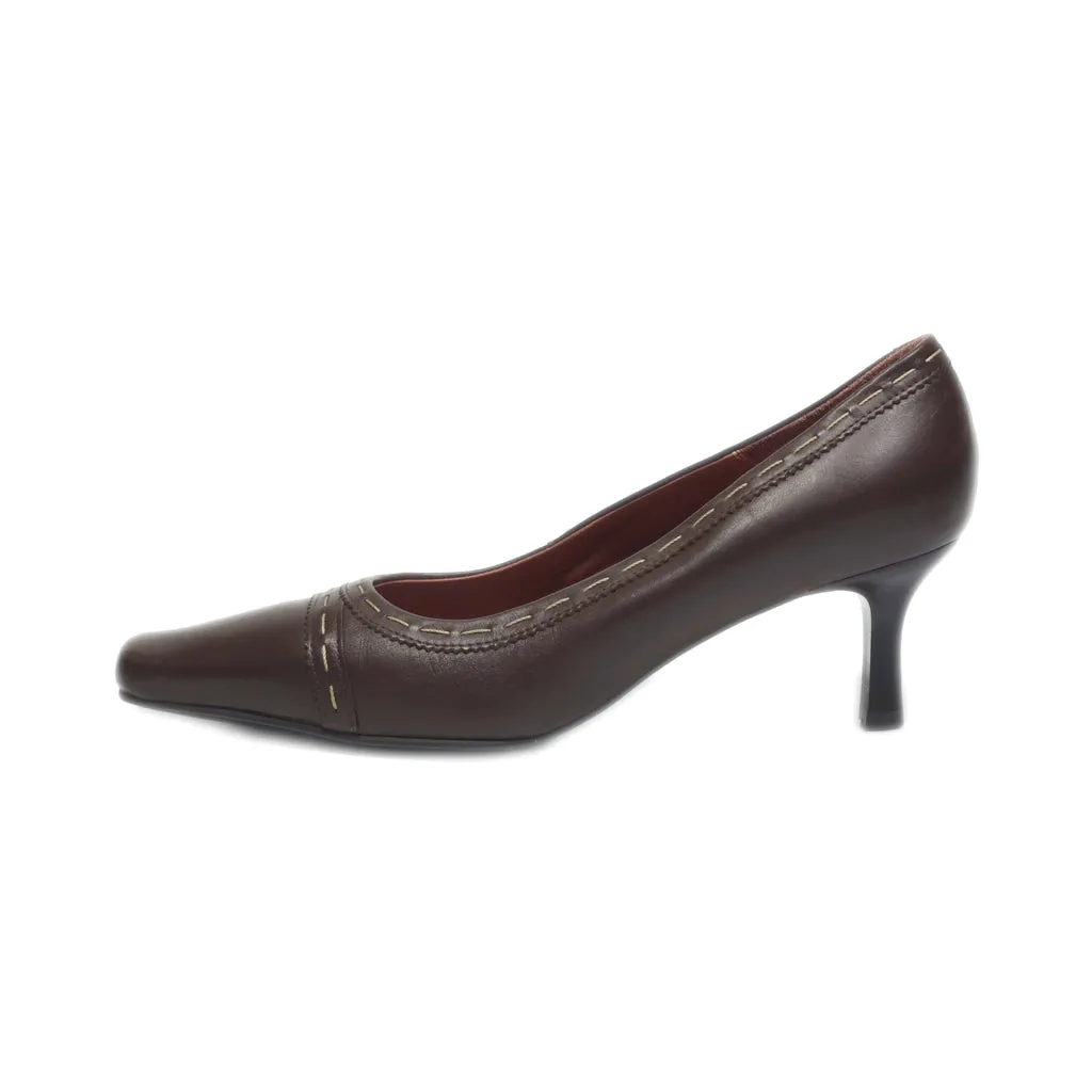 Clarks Kitten Heels Leather Brown Colour For Women