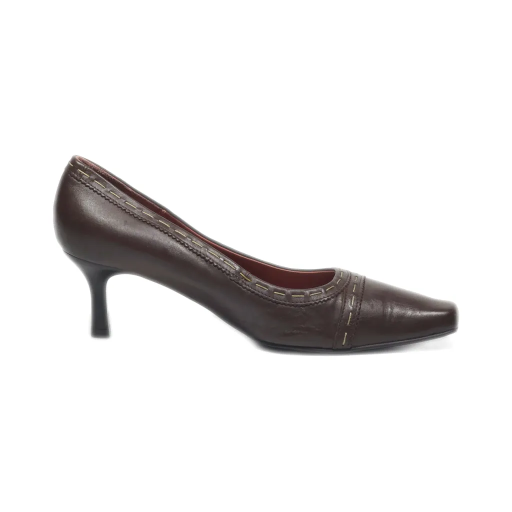 Clarks Kitten Heels Leather Brown Colour For Women