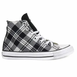 Converse All Star Alte Tartan Scozzese Bianco-Nero