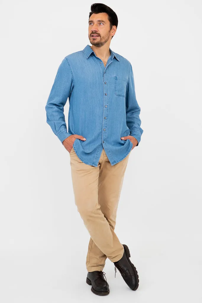 Cory Men's Shirt, Tencel Denim
