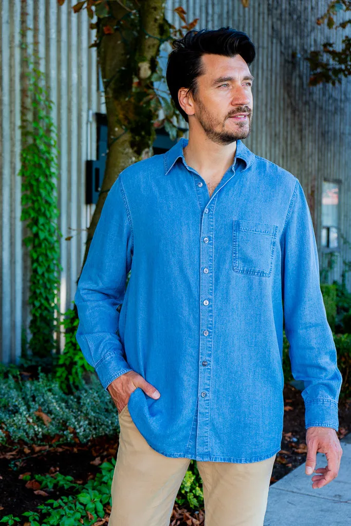 Cory Men's Shirt, Tencel Denim
