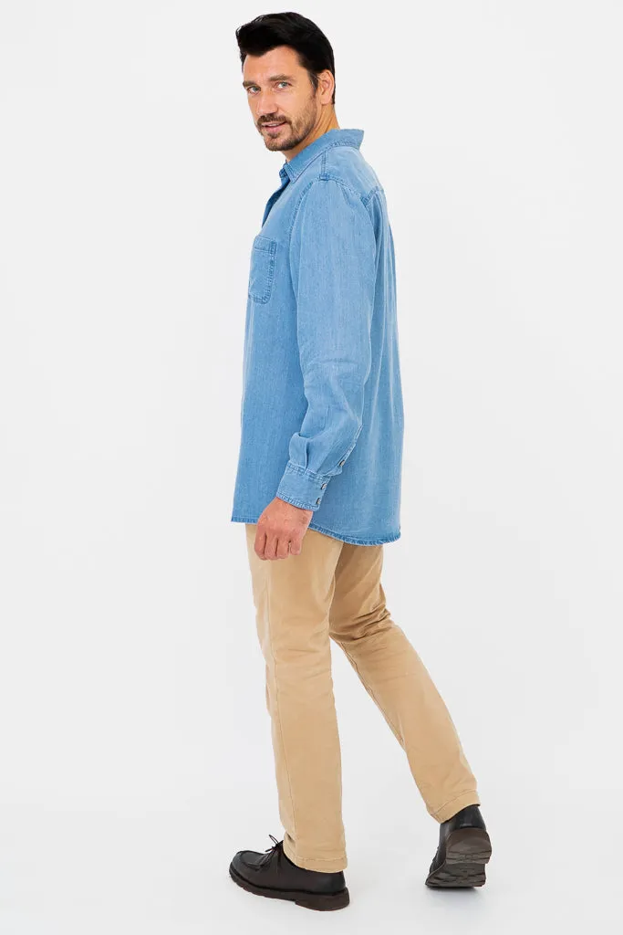 Cory Men's Shirt, Tencel Denim