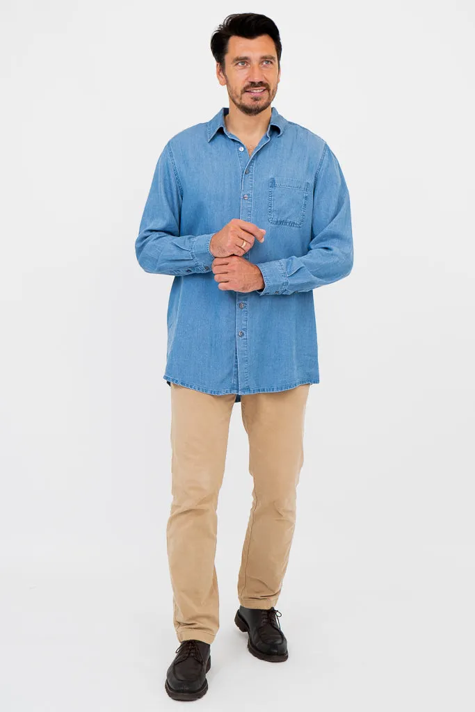 Cory Men's Shirt, Tencel Denim