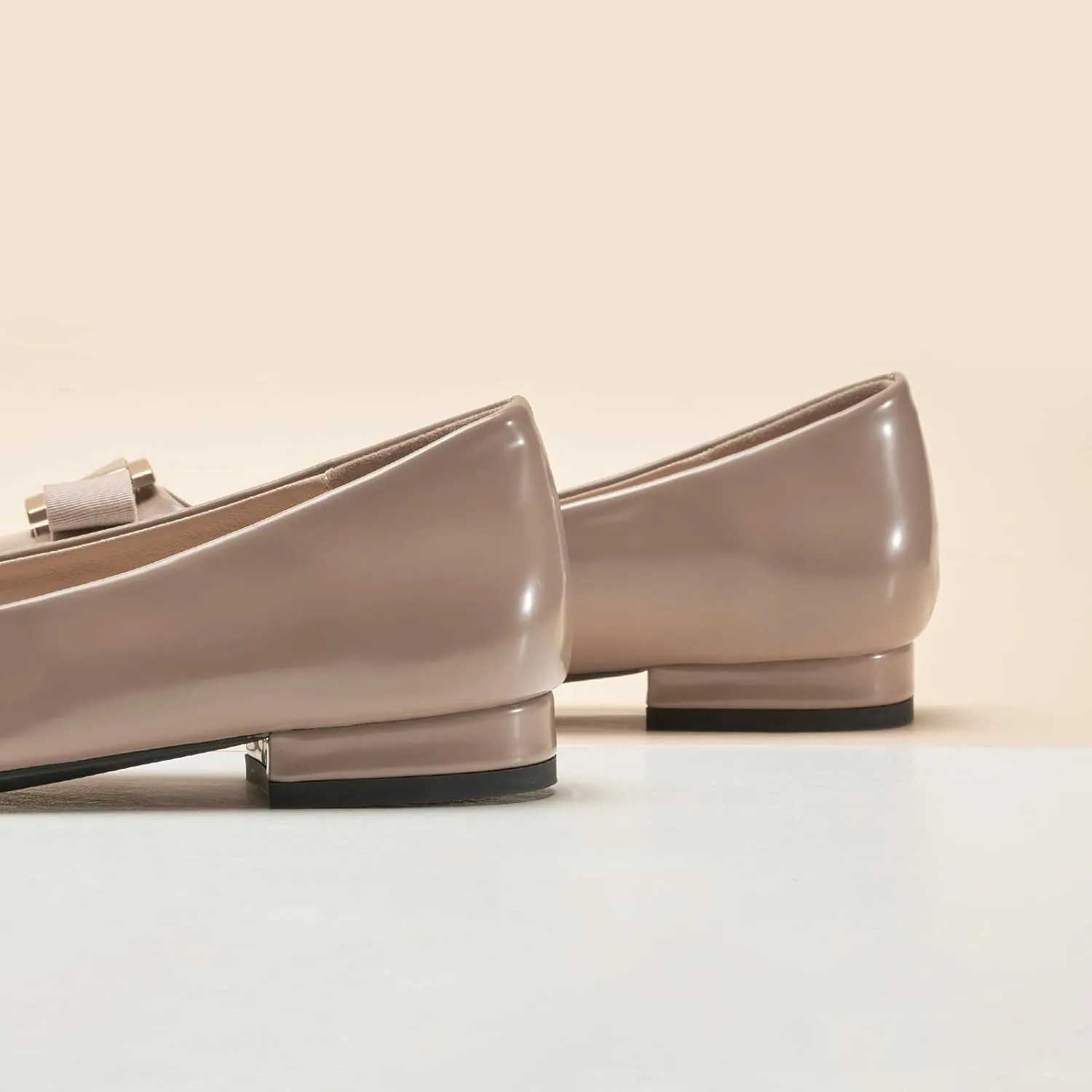 C.Paravano Women's Ballet Flats | Round Toe Bow Accent Shoes with Metallic Buckle | Soft Leather Slip-Ons for Work Commute, Office & Date NightsEvening Events, Business Travel & Dating