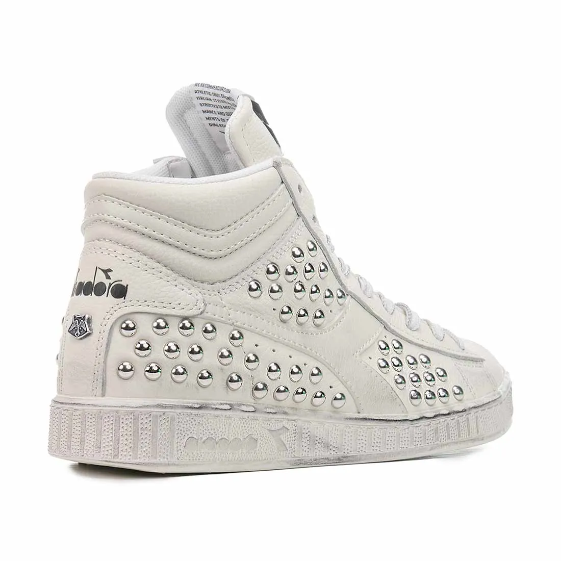 Diadora Game High bianche con Borchie