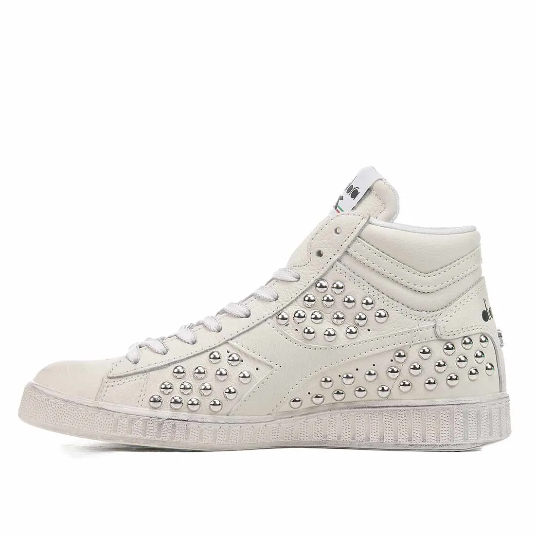 Diadora Game High bianche con Borchie