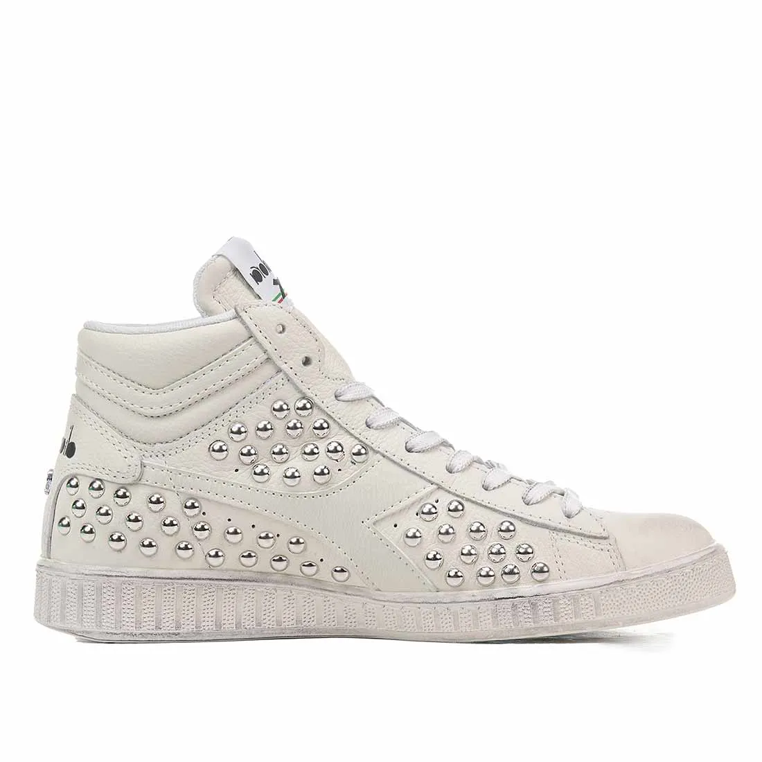Diadora Game High bianche con Borchie