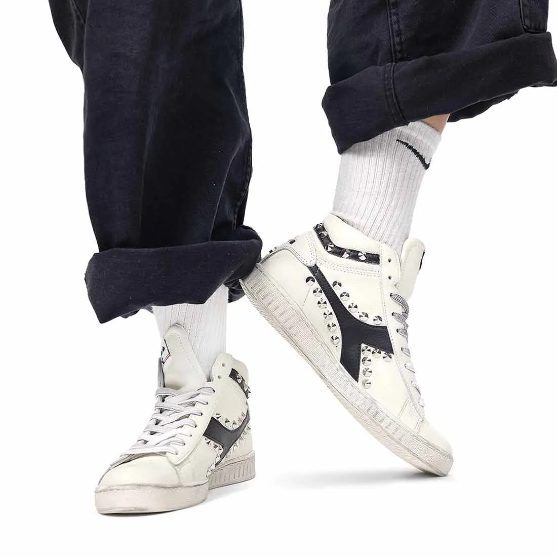Diadora Game High con Borchie a Cono  - Nere
