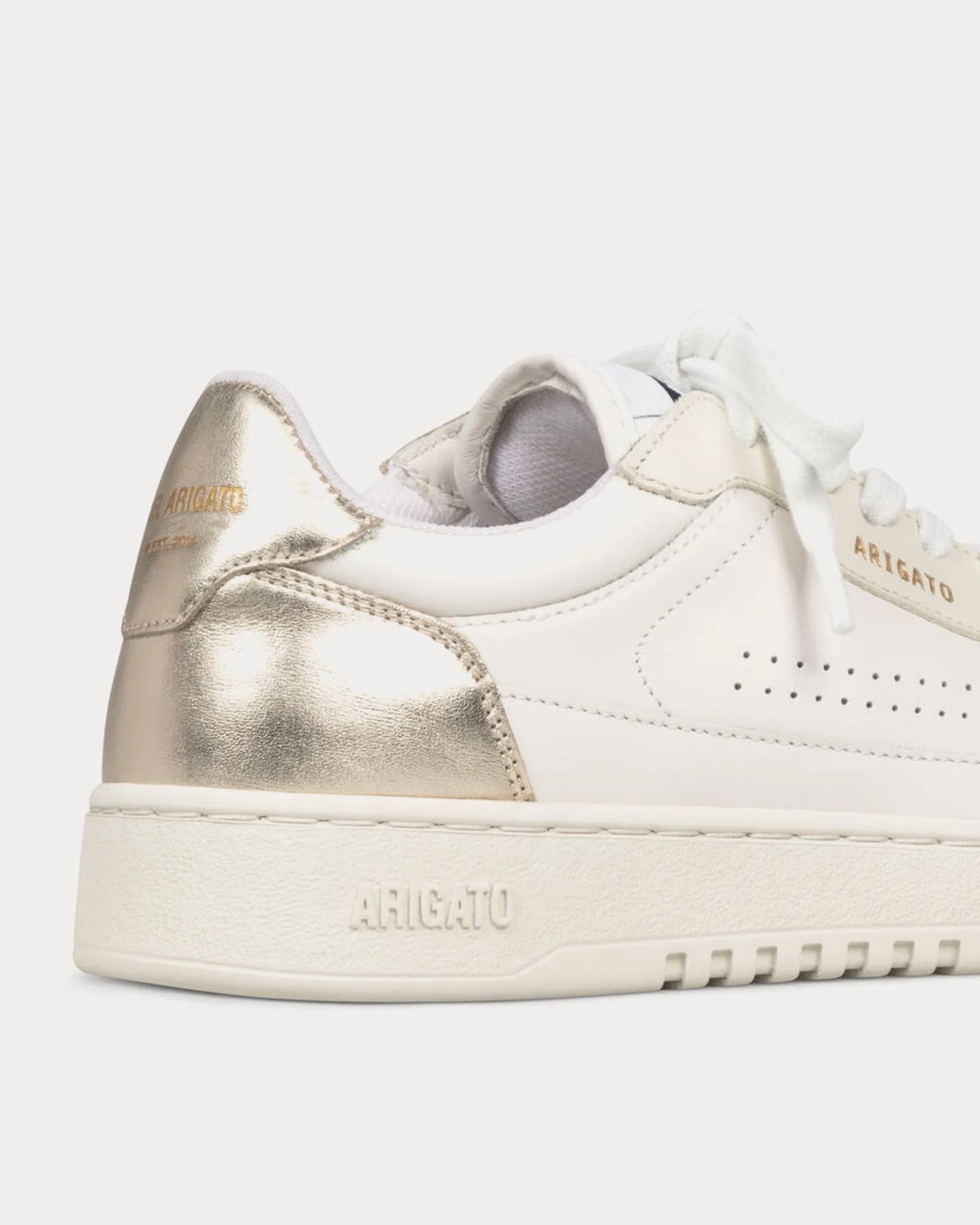 Dice Lo White / Gold Low Top Sneakers