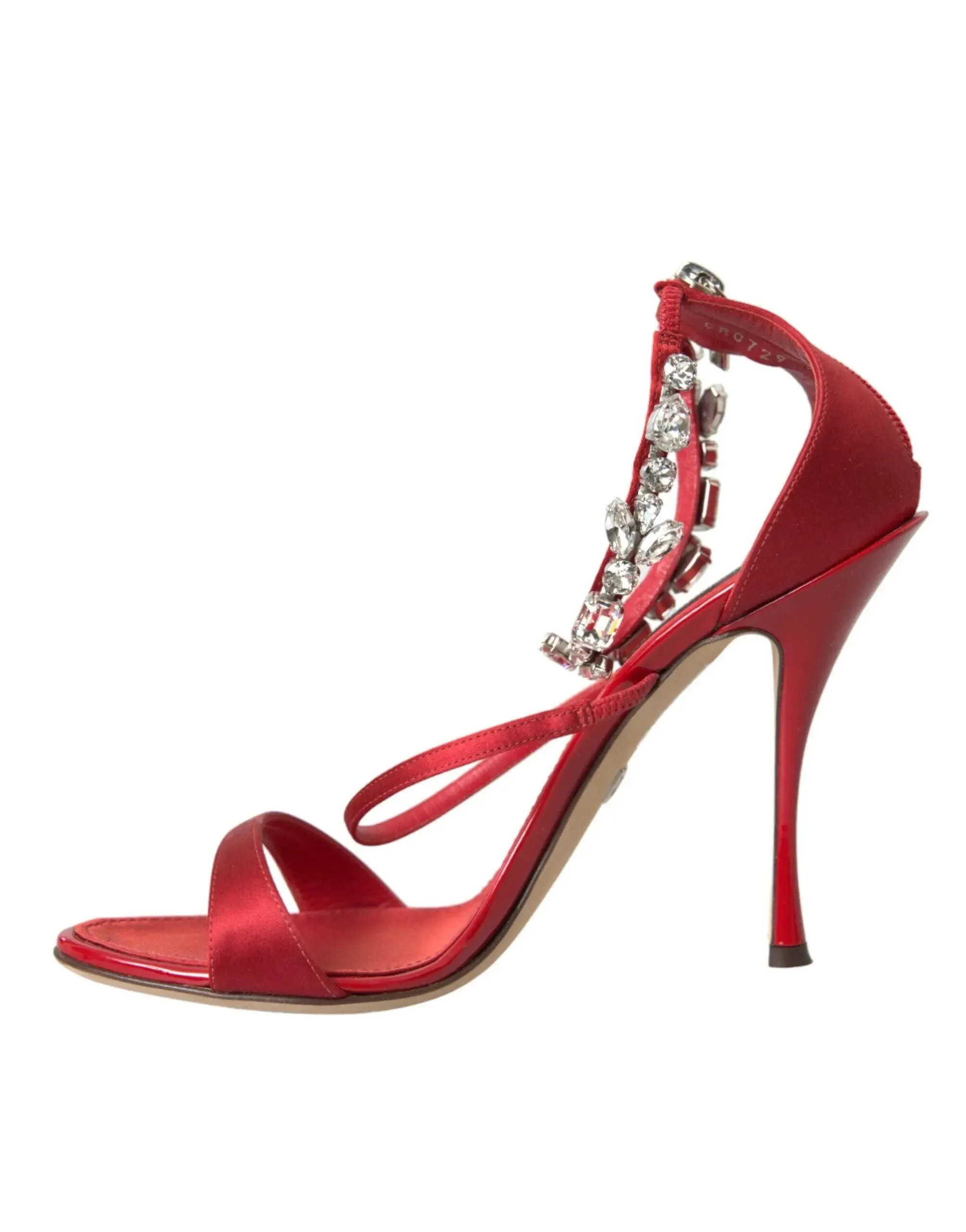 Dolce & Gabbana Keira Red Satin Crystals Sandals