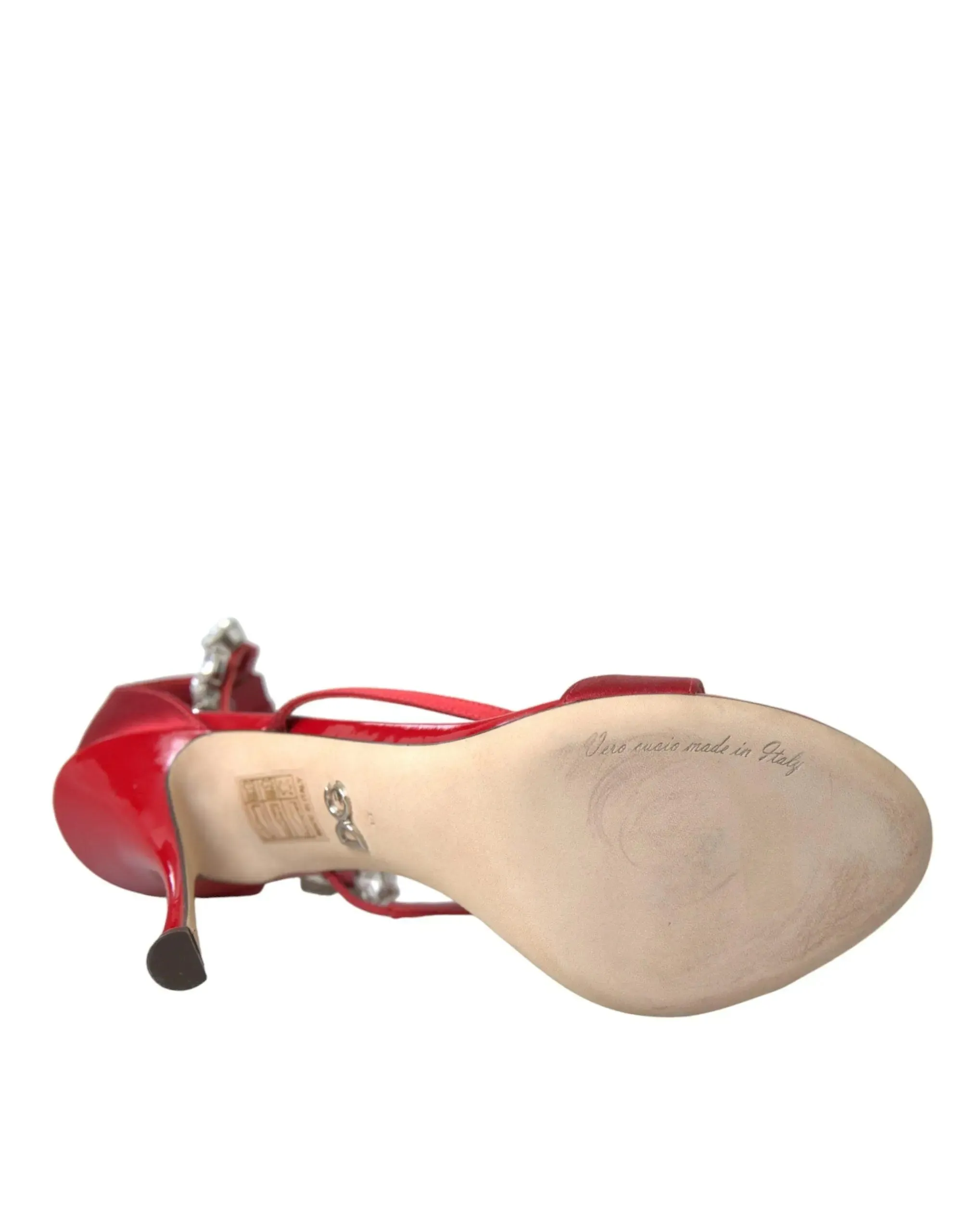 Dolce & Gabbana Keira Red Satin Crystals Sandals