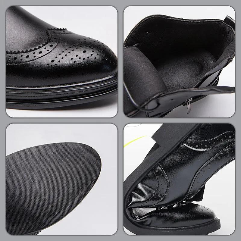 Early Xmas Sales - 50% OFFMen's Lace-Up Carved Wingtip Brogue Boots