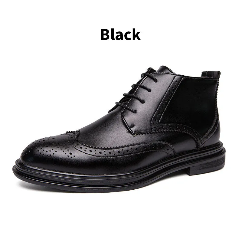 Early Xmas Sales - 50% OFFMen's Lace-Up Carved Wingtip Brogue Boots