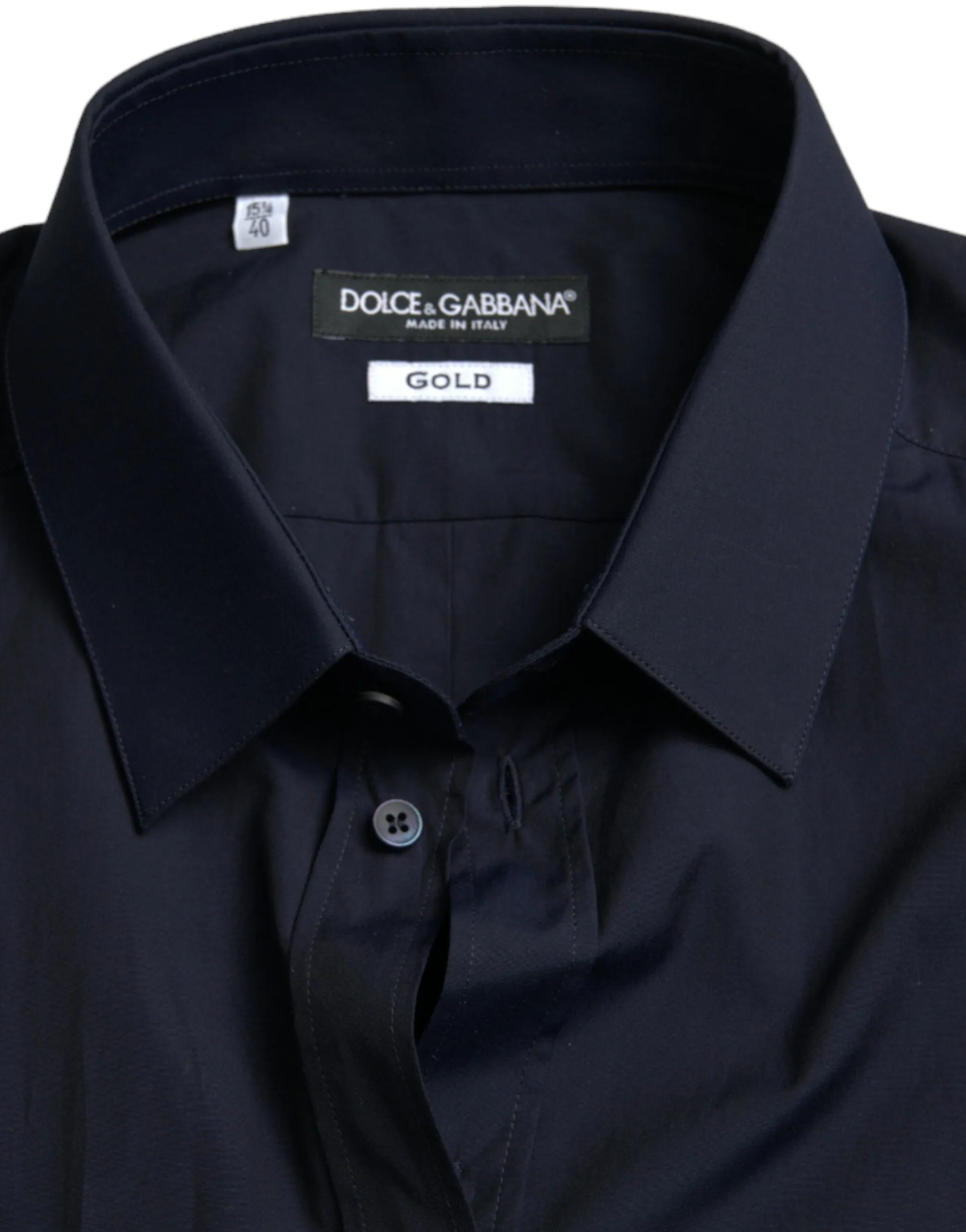 Elegant Navy Jacquard Dress Shirt