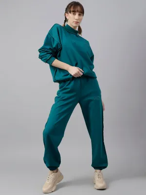 Fitkin Women Green Crew Neck Oversized Designer Sweatshirt