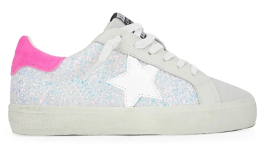 Gail White Glitter Sneakers