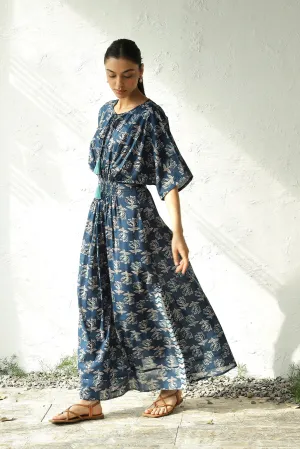 Indigo Side Slit Dress