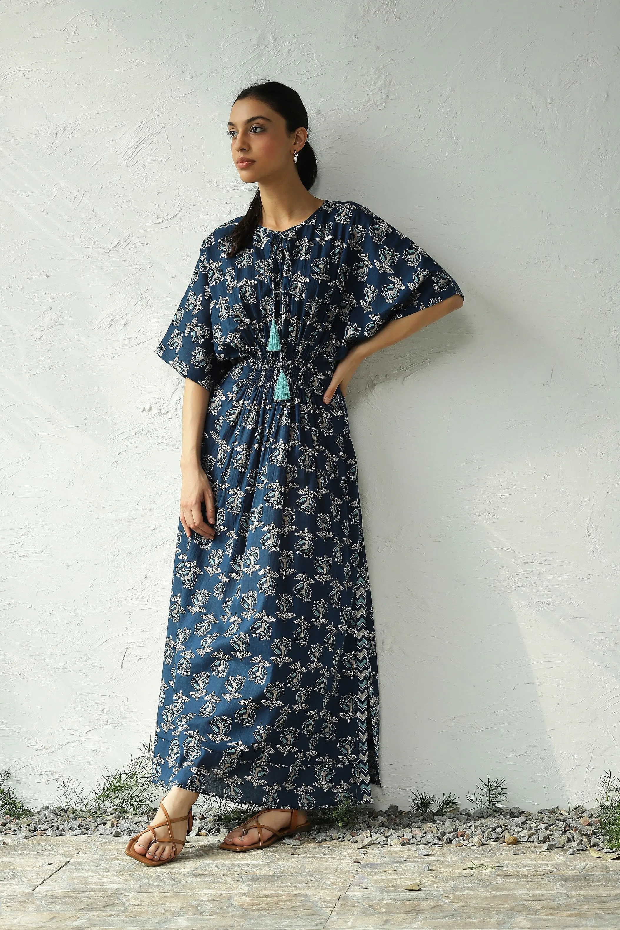 Indigo Side Slit Dress