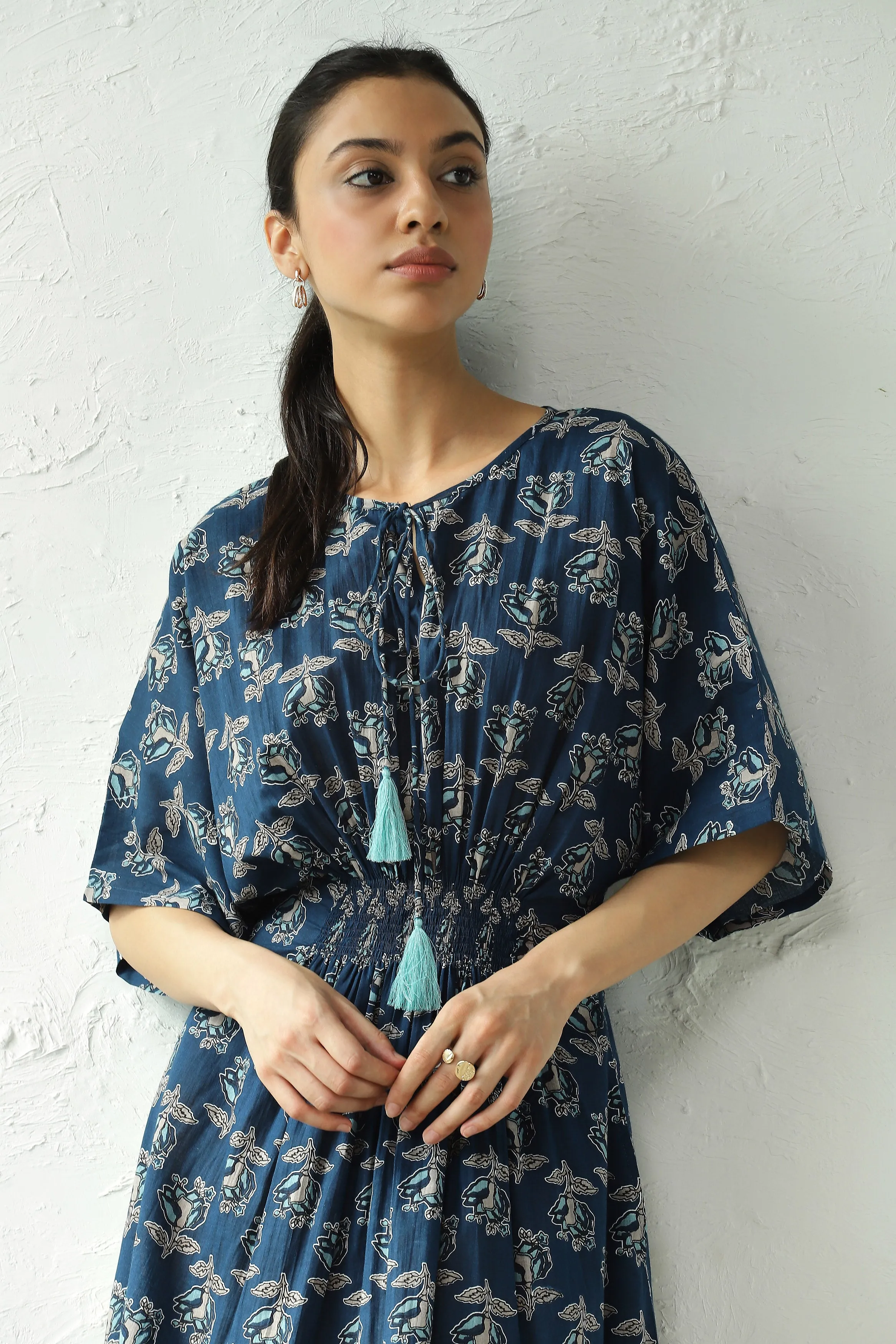 Indigo Side Slit Dress