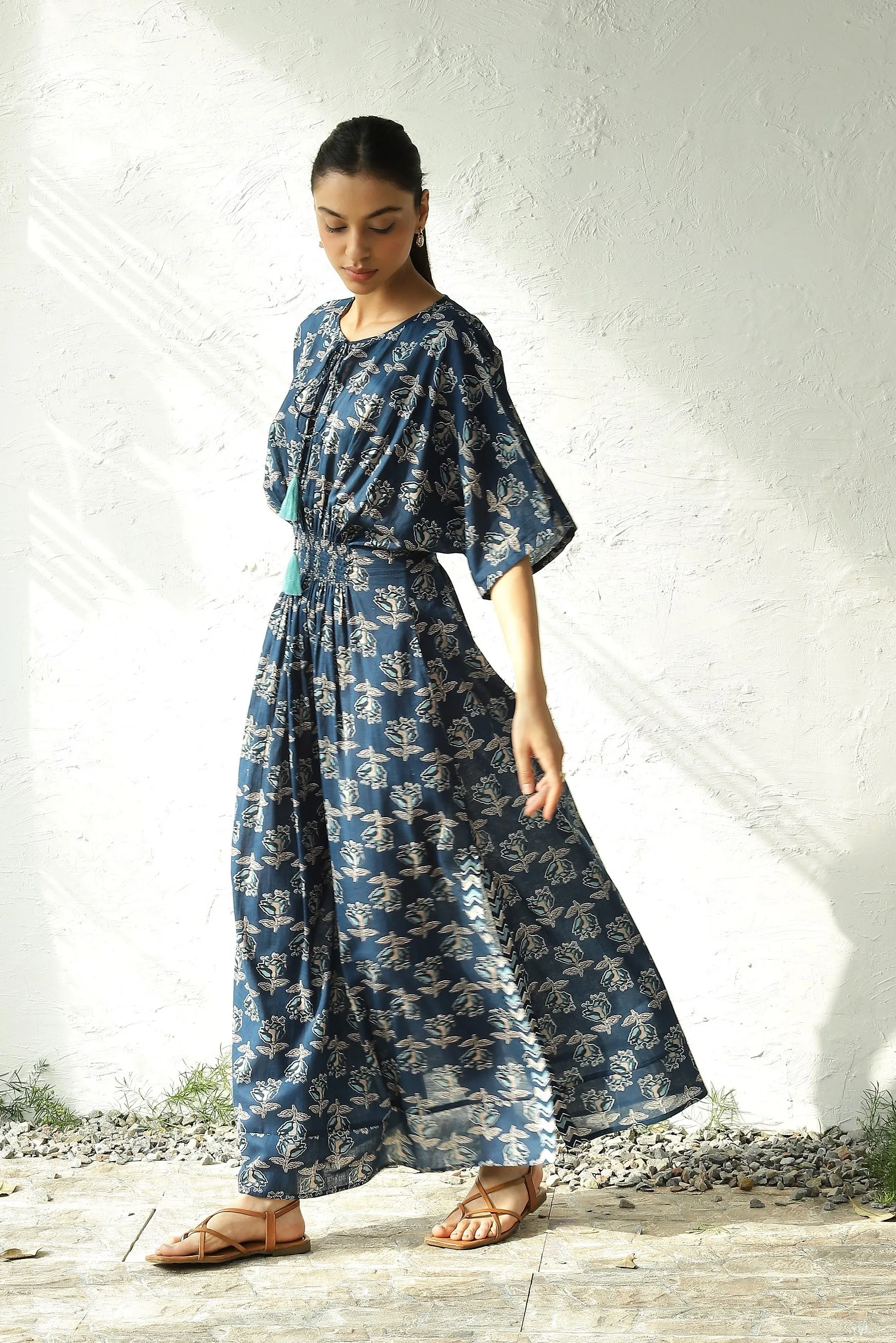Indigo Side Slit Dress