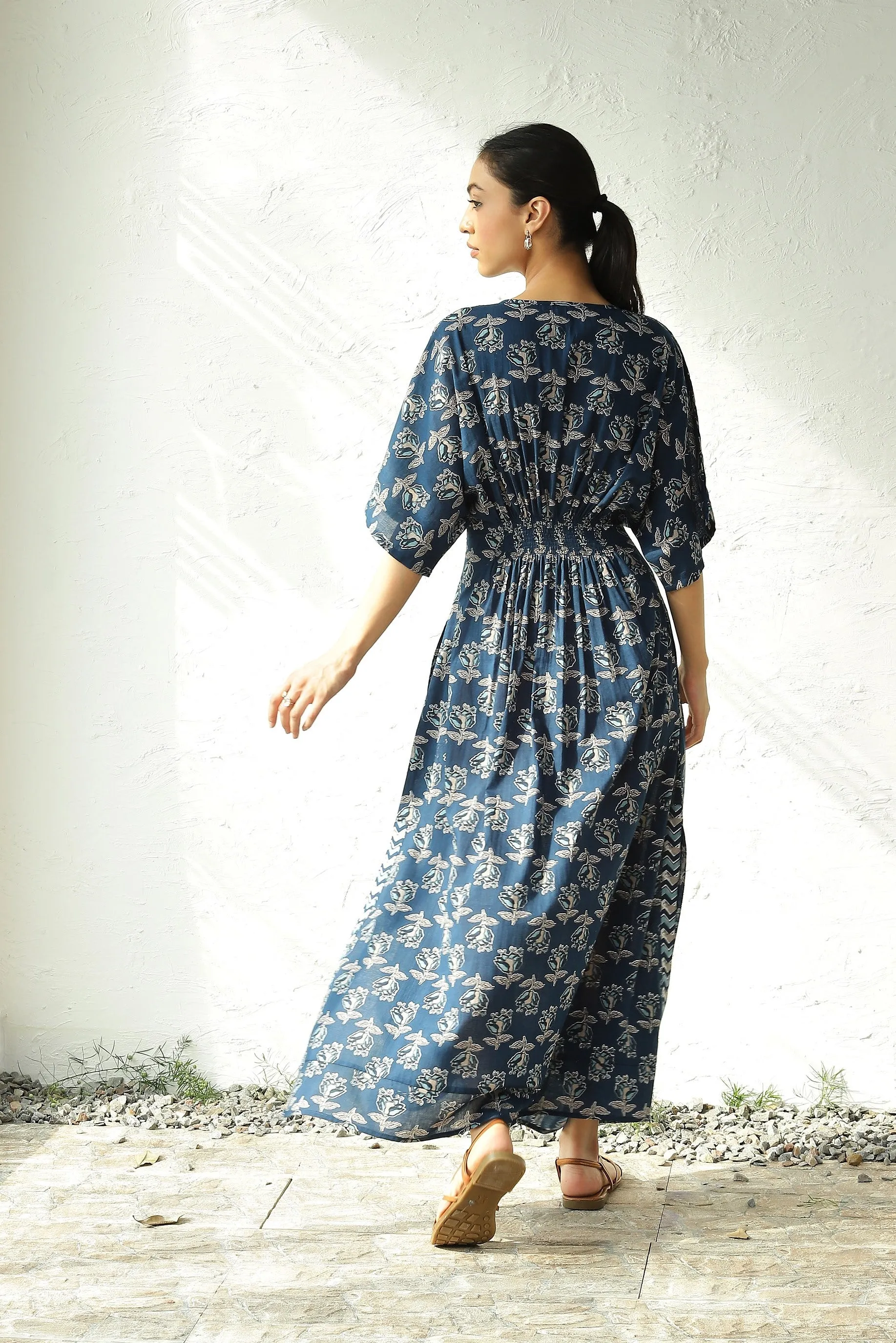 Indigo Side Slit Dress
