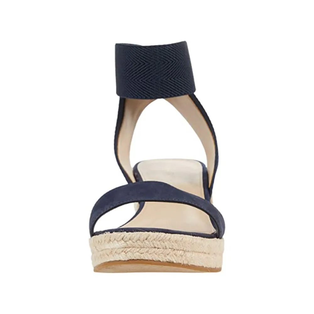 Kora Midnight Blue Nubuck Pelle Moda Wedge Sandals
