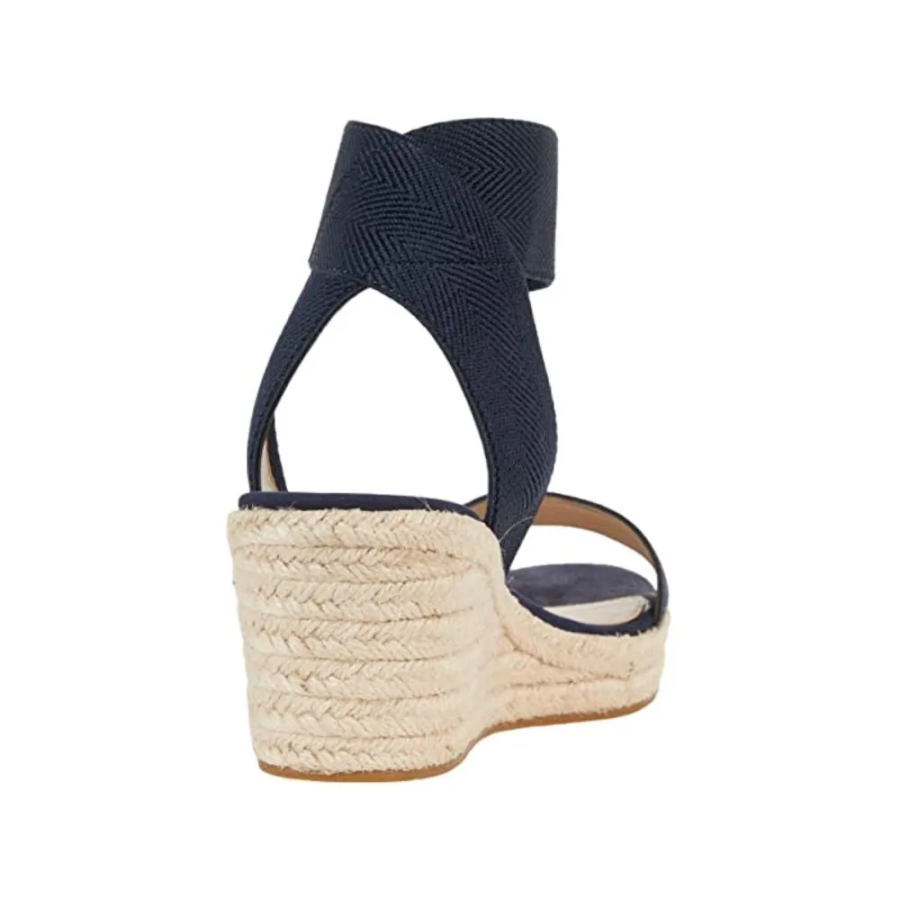 Kora Midnight Blue Nubuck Pelle Moda Wedge Sandals