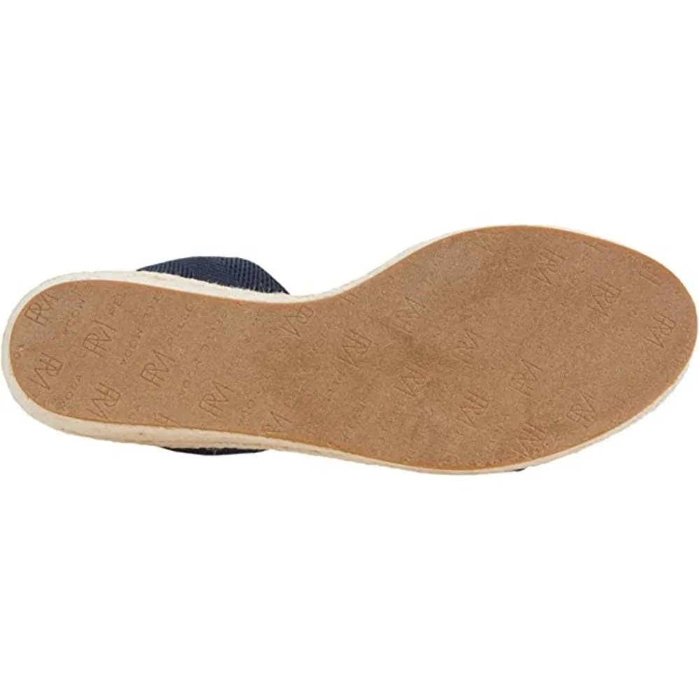 Kora Midnight Blue Nubuck Pelle Moda Wedge Sandals