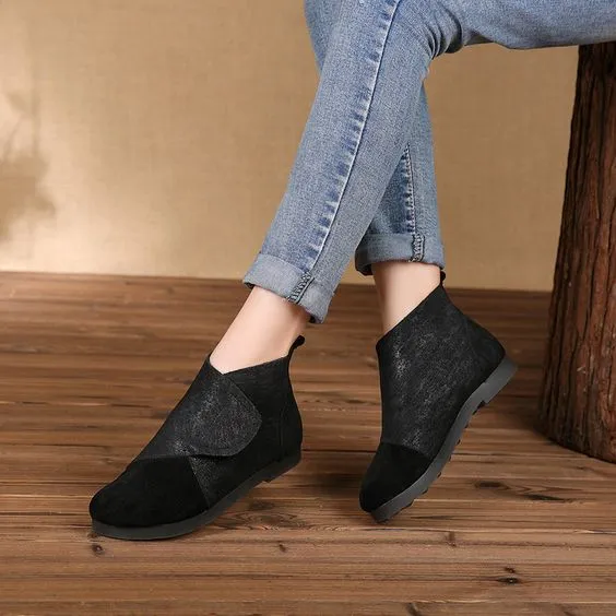 Leather Retro Booties
