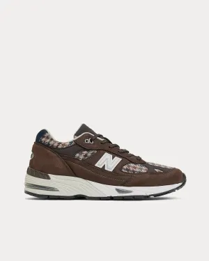 Made in UK 991  Brown with Navy & White Low Top Sneakers