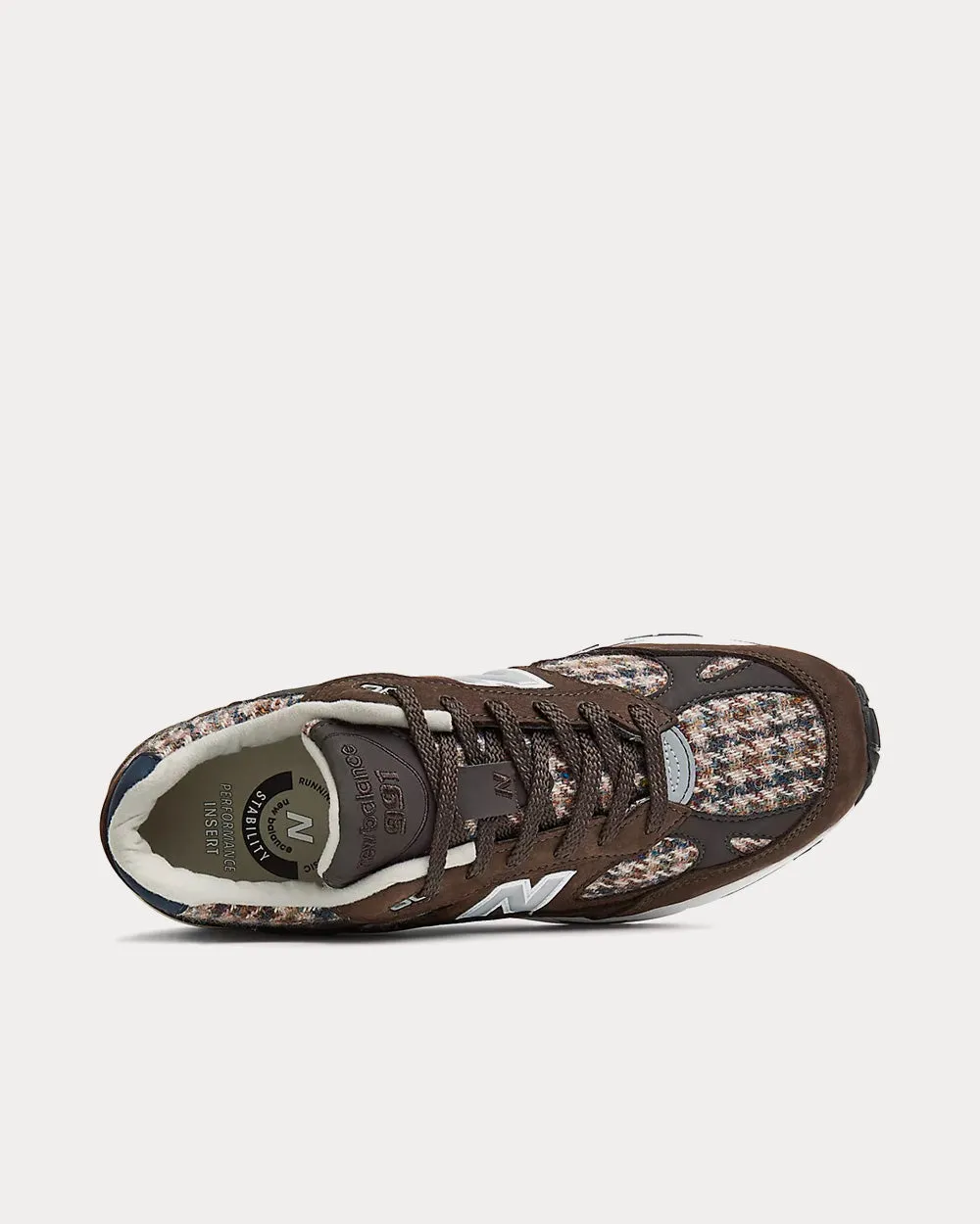 Made in UK 991  Brown with Navy & White Low Top Sneakers