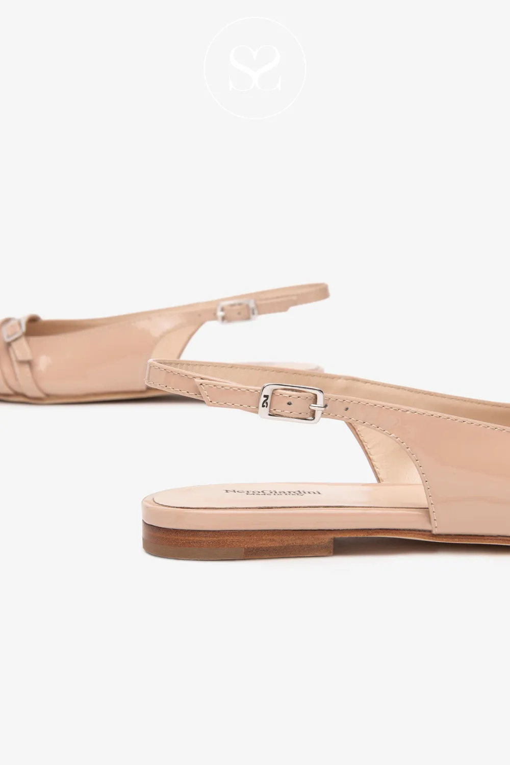 NERO GIARDINI E512361D NUDE LEATHER SLINGBACK SHOES