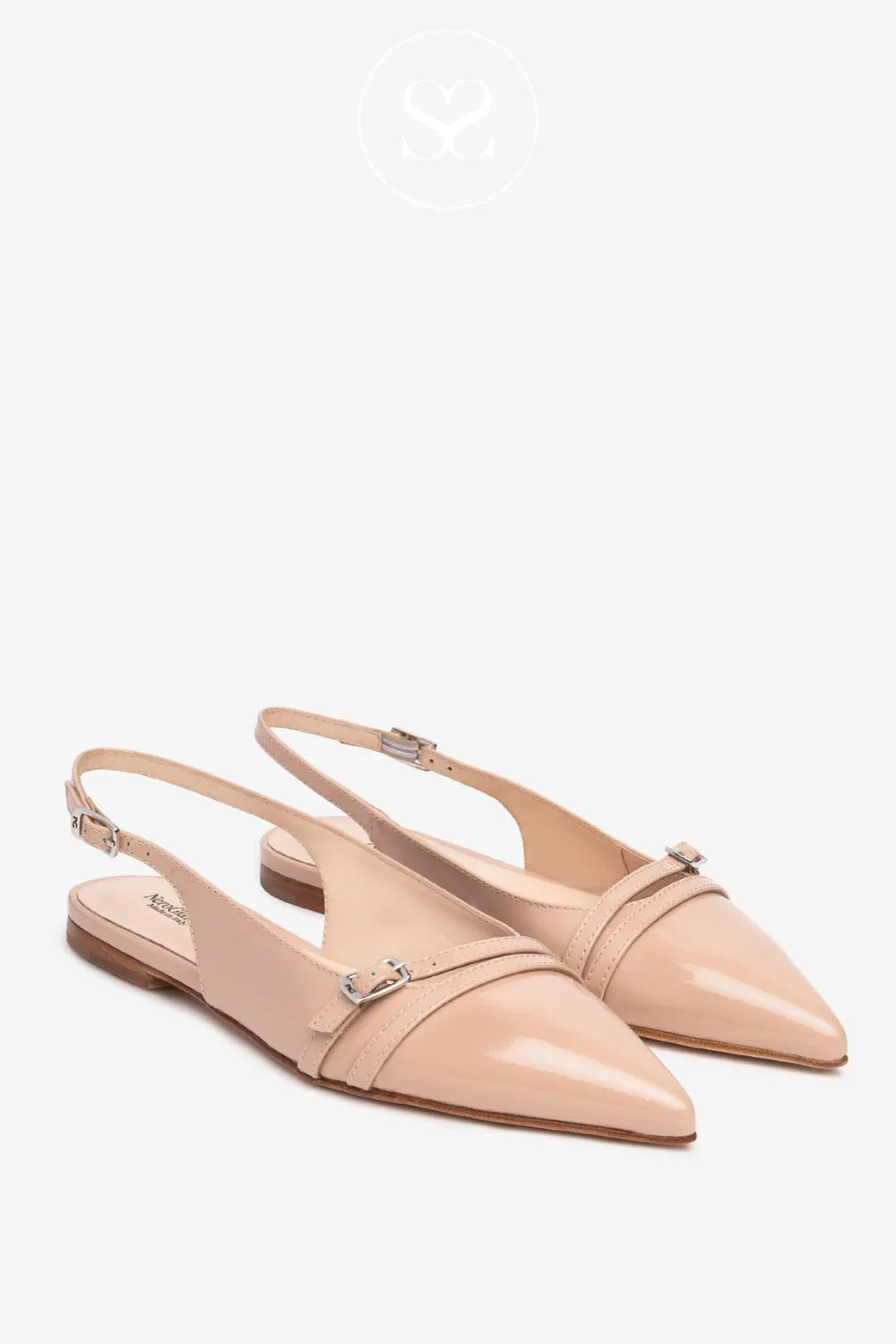 NERO GIARDINI E512361D NUDE LEATHER SLINGBACK SHOES